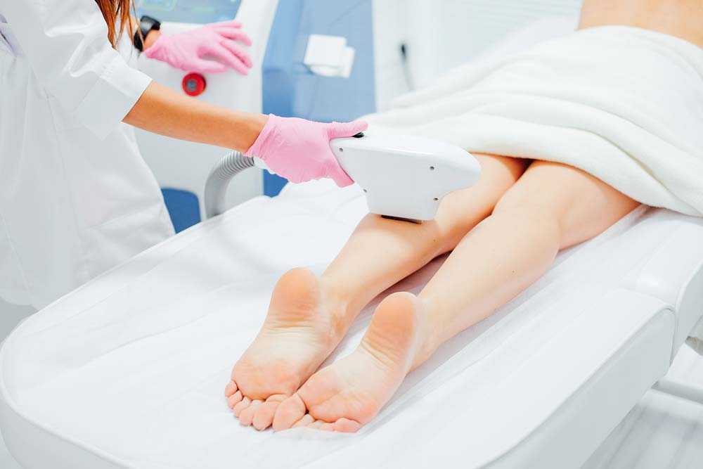 woman receiving hair removal